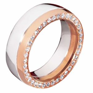 Damenring Edelstahl DE155 mit Zirkonias