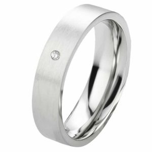 Damenring Edelstahl DE157 mit Diamant