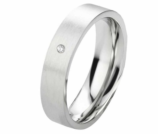 Damenring Edelstahl DE157 mit Diamant