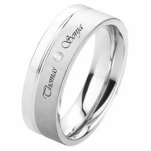 Damenring Edelstahl DE190 mit Zirkonia