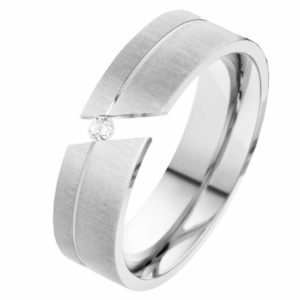 Damenring Edelstahl DE214 mit Zirkonia
