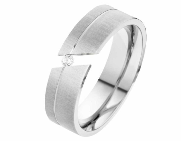 Damenring Edelstahl DE214 mit Zirkonia