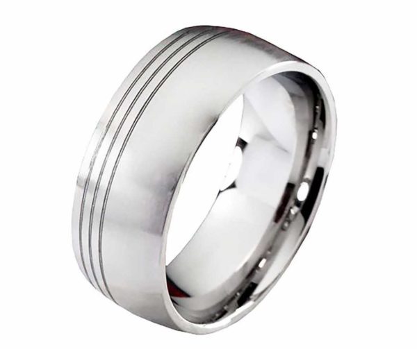 Herrenring Edelstahl HE283 ohne Stein mit gratis Gravur