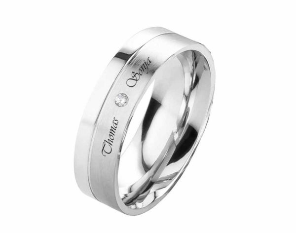 Damenring Edelstahl DE298 mit Zirkonia - Diamant