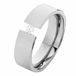 Damenring Edelstahl DE307 mit Zirkonia