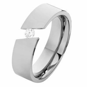 Damenring Edelstahl DE318 mit Zirkonia