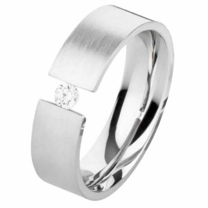 Damenring Edelstahl DE346 mit Zirkonia