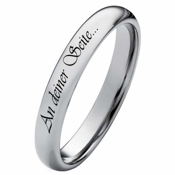 Damenring Wolframring DW119 mit aussengravur