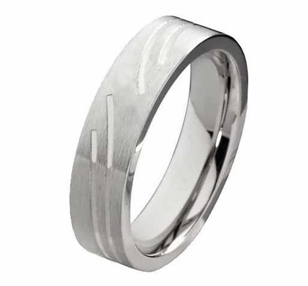 Herrenring Edelstahl HE149 ohne Stein mit gratis Gravur