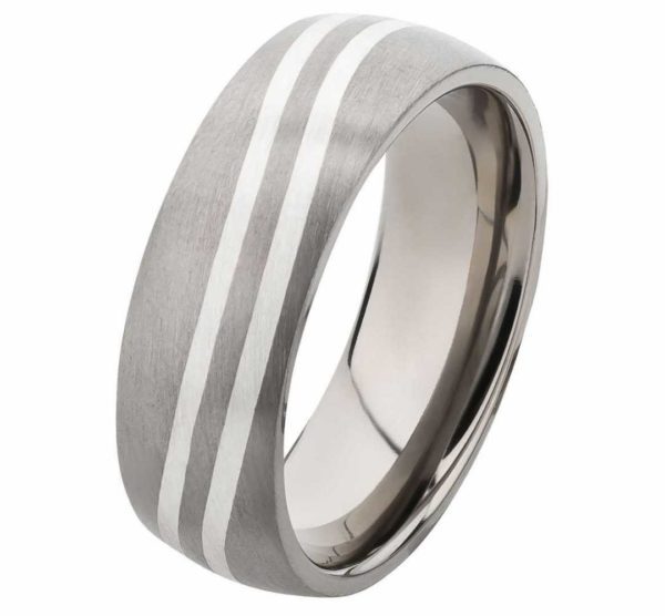 Herrenring Titanring mit Silber HT01 mit gratis Gravur