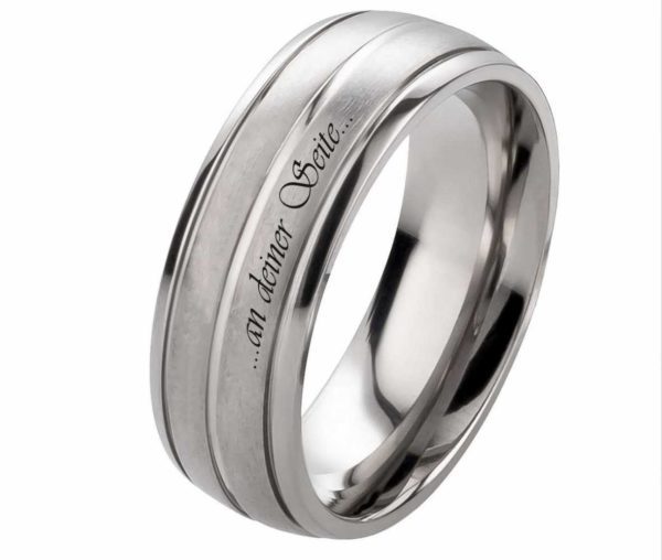 Herrenring Titanring HT019 mit individuell aussengravur