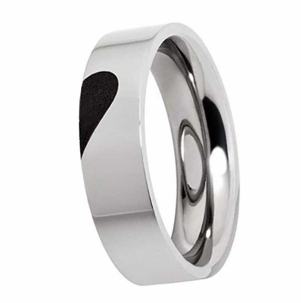 Herrenring Titanring HT023 mit Herz Gravur