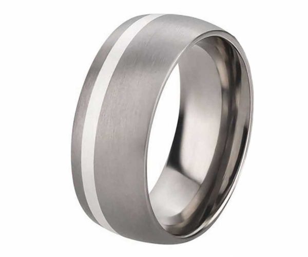 Herrenring Titanring mit Silber HT058 mit gratis Gravur
