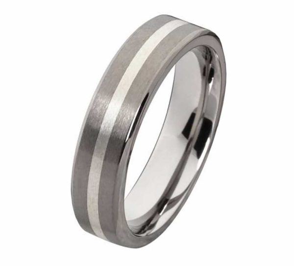 Herrenring Titanring mit Silber HT065 mit gratis Gravur