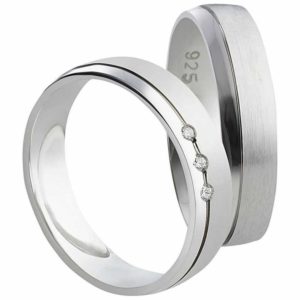 Silberringe mit 3 Zirkonias SR082-SR083