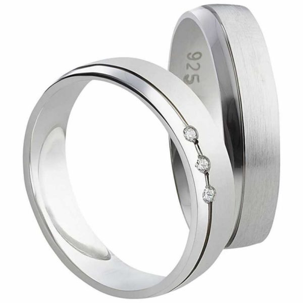 Silberringe mit 3 Zirkonias SR082-SR083