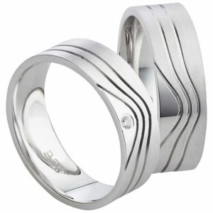 Edle Silberringe mit geschwungenen Glanzrille SR088-SR089
