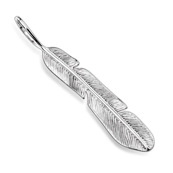 Anhaenger Feder Silber aus Edelstahl Unisex