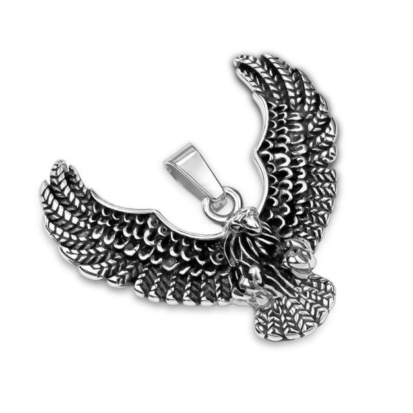 Anhaenger Fliegender Adler Silber aus Edelstahl Unisex