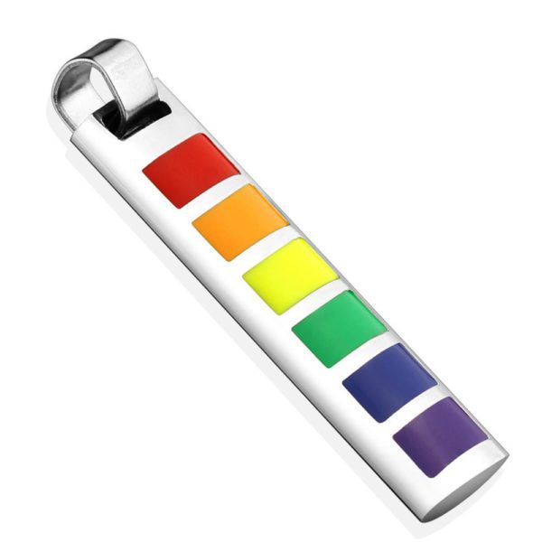Anhaenger Gay Pride silber aus Edelstahl Unisex