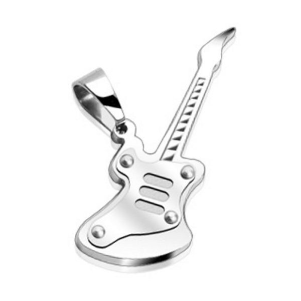 Anhaenger Gitarre Silber aus Edelstahl Unisex