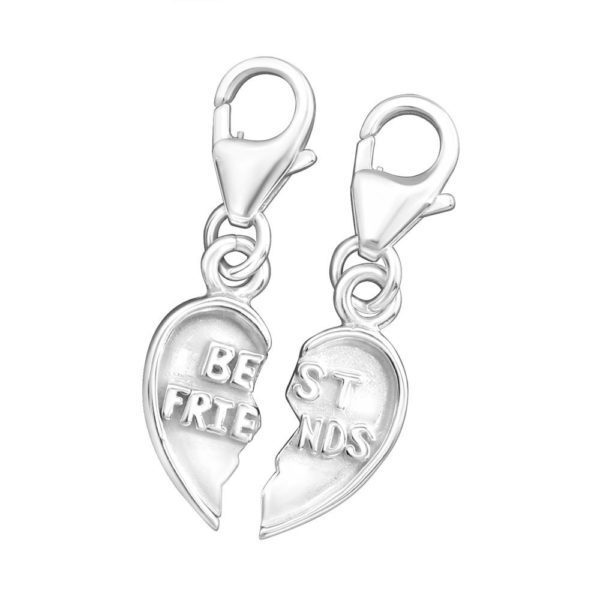 Anhaenger Herzanhaenger zweiteilig Best Friends 925 Silber Unisex