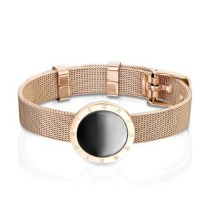 Armband Guerteldesign mit Roemischen Zahlen Rosegold aus Edelstahl Unisex