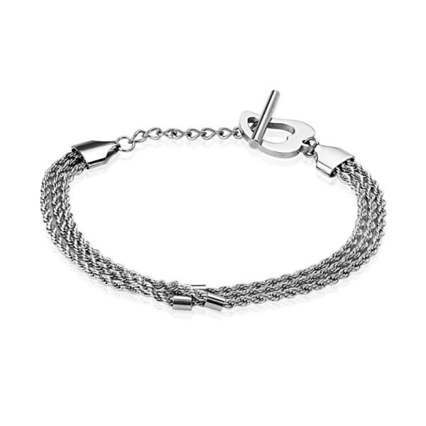 Armband Herz dreifach Silber aus Edelstahl Unisex