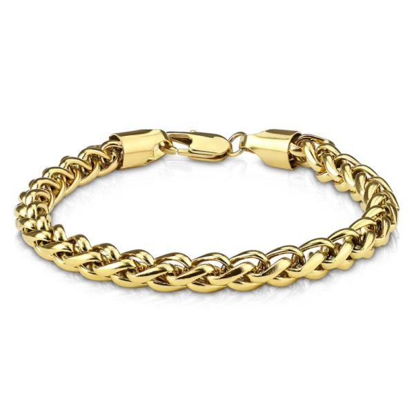 Armband Kettenglieder rund Gold aus Edelstahl Unisex