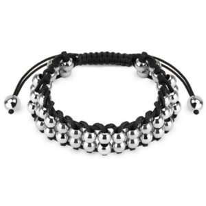 Armband Kugeln zweireihig Silber aus Edelstahl Unisex