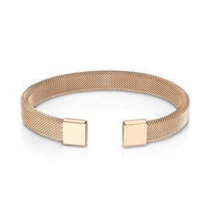 Armreifen flexibles Maschengeflecht RosÃƒÂ©gold aus Edelstahl Damen