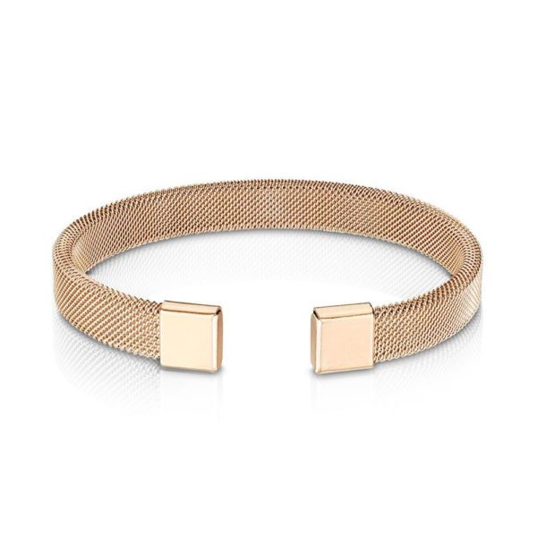 Armreifen flexibles Maschengeflecht RosÃƒÂ©gold aus Edelstahl Damen
