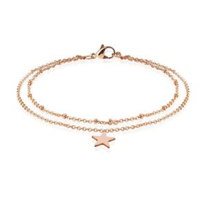 Bettelarmband Stern Rosegold aus Edelstahl Damen
