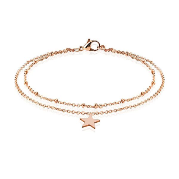Bettelarmband Stern Rosegold aus Edelstahl Damen