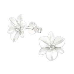 Blumen Ohrstecker 925 Sterling Silber mit Bluete