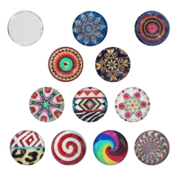 Mix 20 Glas Klebesteine 10 mm Cabochon mit Retro Motiven