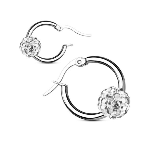 CC Kristallklar - Creolen Ferido Kristall Silber aus Edelstahl Unisex
