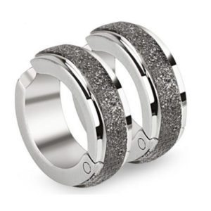 Creolen gebuerstet silber aus Edelstahl Unisex
