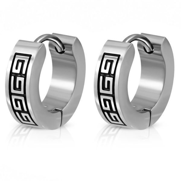 Creolen Griechisches Design Silber aus Edelstahl Unisex