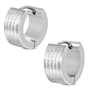 Creolen Herzschlag Silber aus Edelstahl Unisex