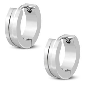 Creolen klassisch 4mm Silber aus Edelstahl Unisex