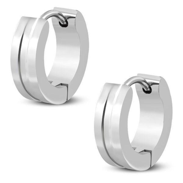 Creolen klassisch 4mm Silber aus Edelstahl Unisex