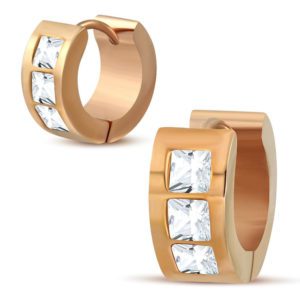 Creolen Kristall Rosegold aus Edelstahl Damen