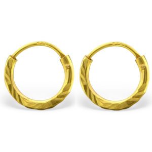 Creolen mit Goldrand Silber aus Edelstahl Unisex