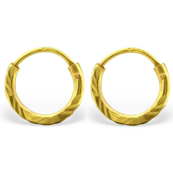 Creolen mit Goldrand Silber aus Edelstahl Unisex