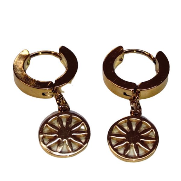 Creolen mit griechischem Muster gold aus Edelstahl Unisex