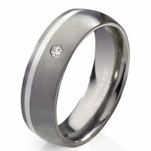 Damenring Titanring DT001 mit Zirkonia - Diamant