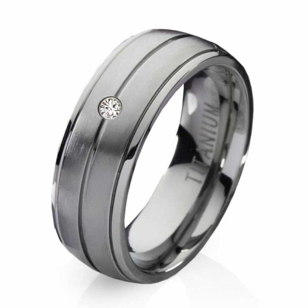 Damenring Titanring DT044 mit Zirkonia