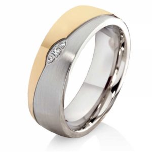 Damenring Edelstahl DE069 mit Zirkonias