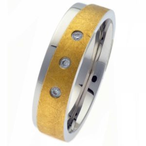 Damenring Edelstahl 371D mit Zirkonias